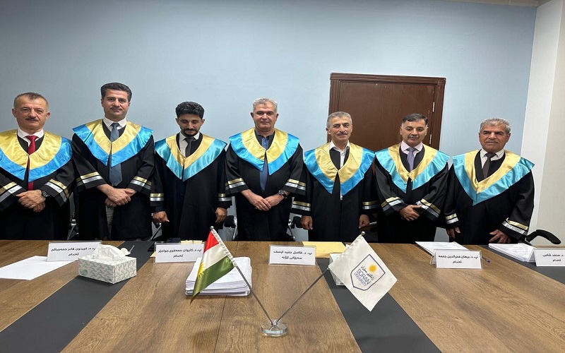 تدريسي في كلية علوم الحاسوب وتكنولوجيا المعلومات يشارك مناقشة دكتوراه في جامعة سوران