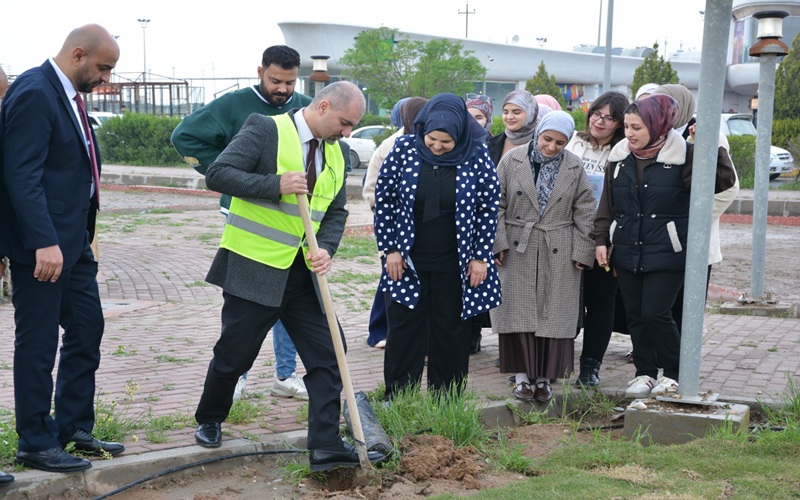 كلية علوم الحاسوب وتكنولوجيا المعلومات تنظم حملة تشجير