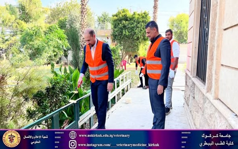 The College of Veterinary Medicine organizes a voluntary campaign to paint the iron fences in the college gardens