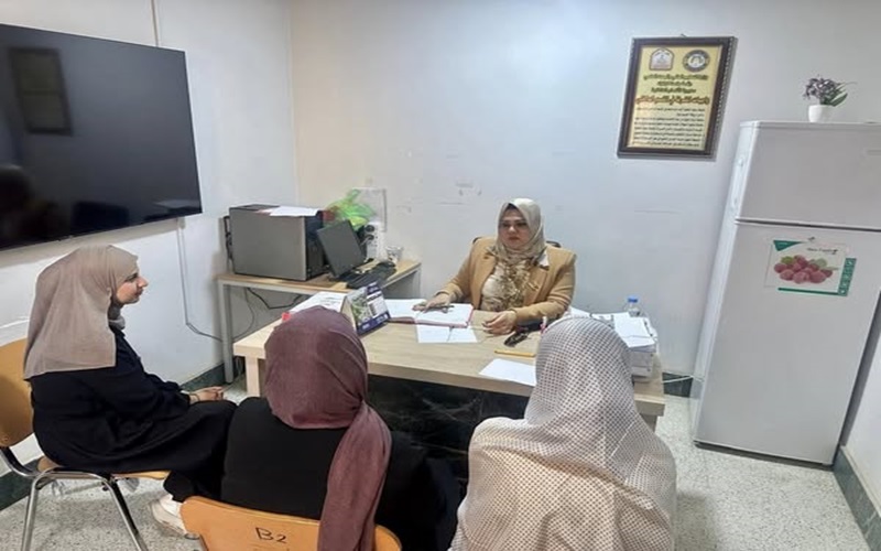 عميد كلية الطب البيطري تتفقد بناية الاقسام الداخلية .