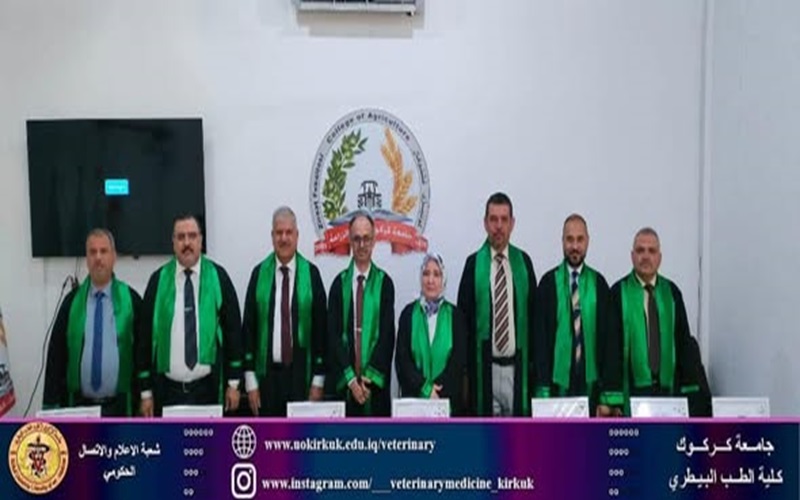 مشاركة تدريسي من كلية الطب البيطري في عضوية لجنة مناقشة اطروحة دكتوراه 